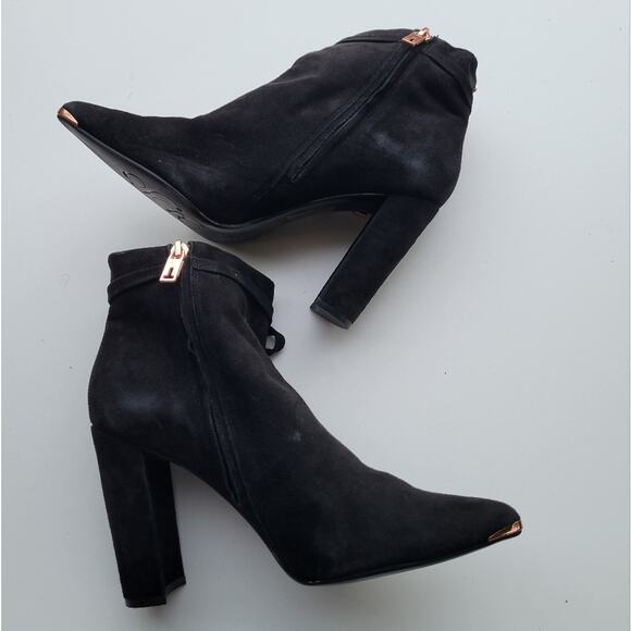 Ted Baker Women's Qatena Suede Pointed Toe High-Heel Booties size 39.5 8.5 - Picture 8 of 15
